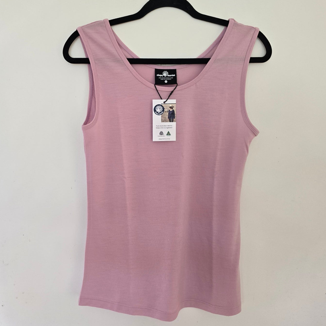 Dusty Pink womens merino tank