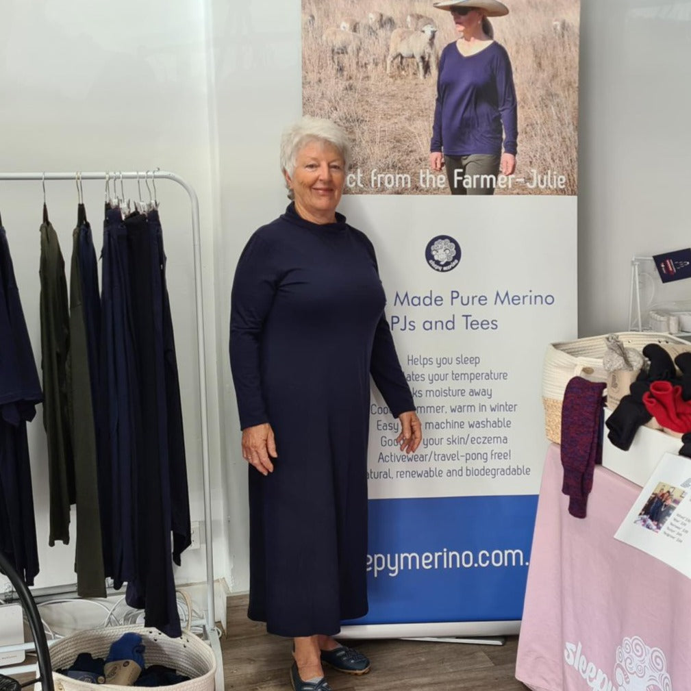 woman wearing Sleepy Merino nightie