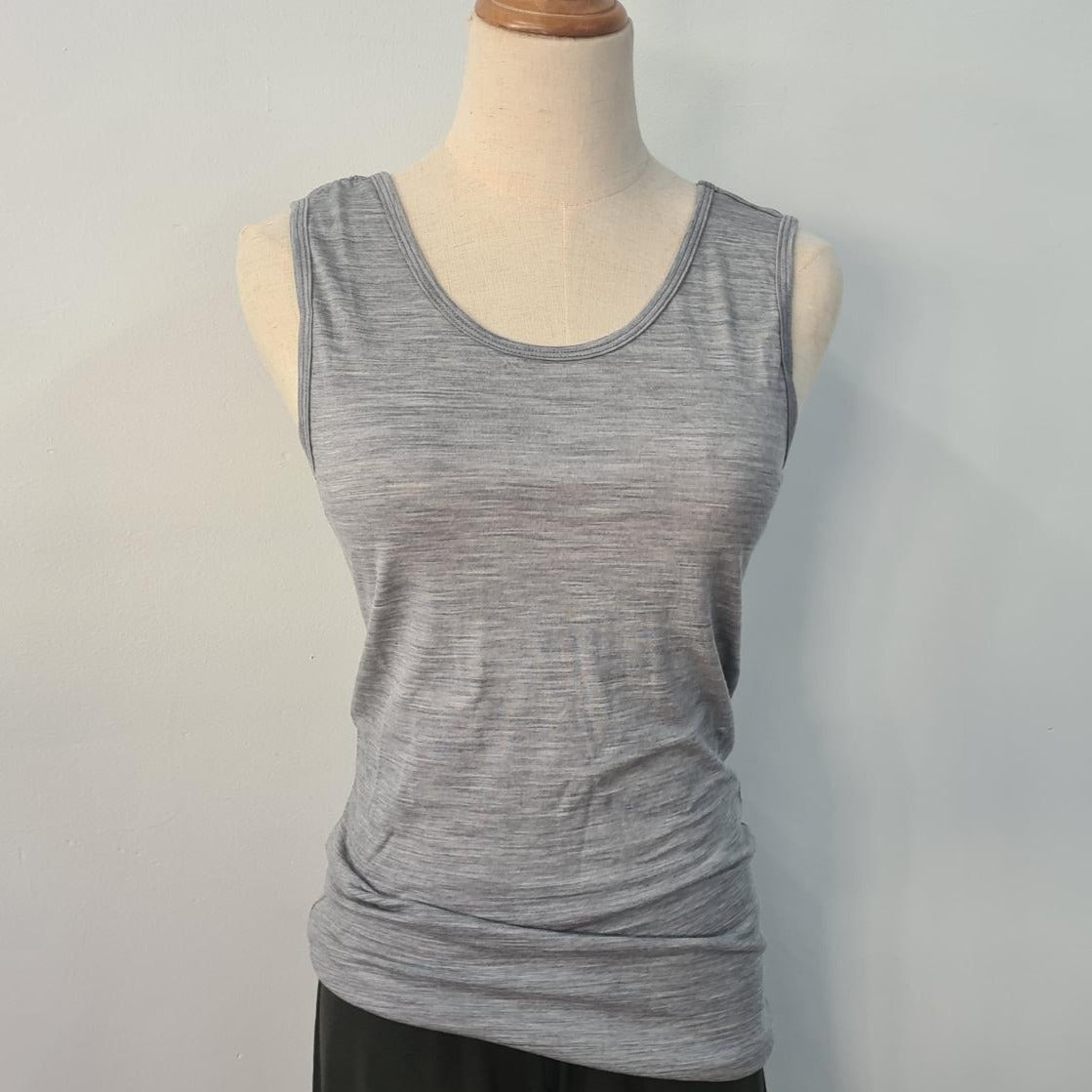 grey marle merino singlet on mannequin