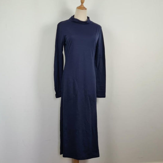 Women's Long Merino Nightie / Travel Dress | 100% Merino Wool Navy