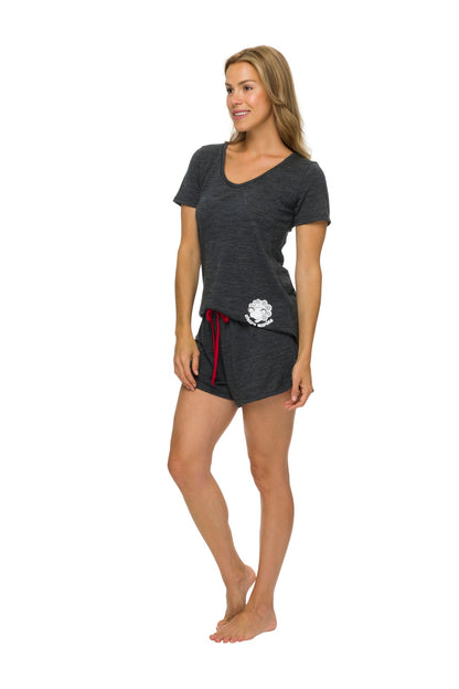 Women's Sleep Shorts | 100% Merino Wool Charcoal-NOTE *matching charcoal tie SALE
