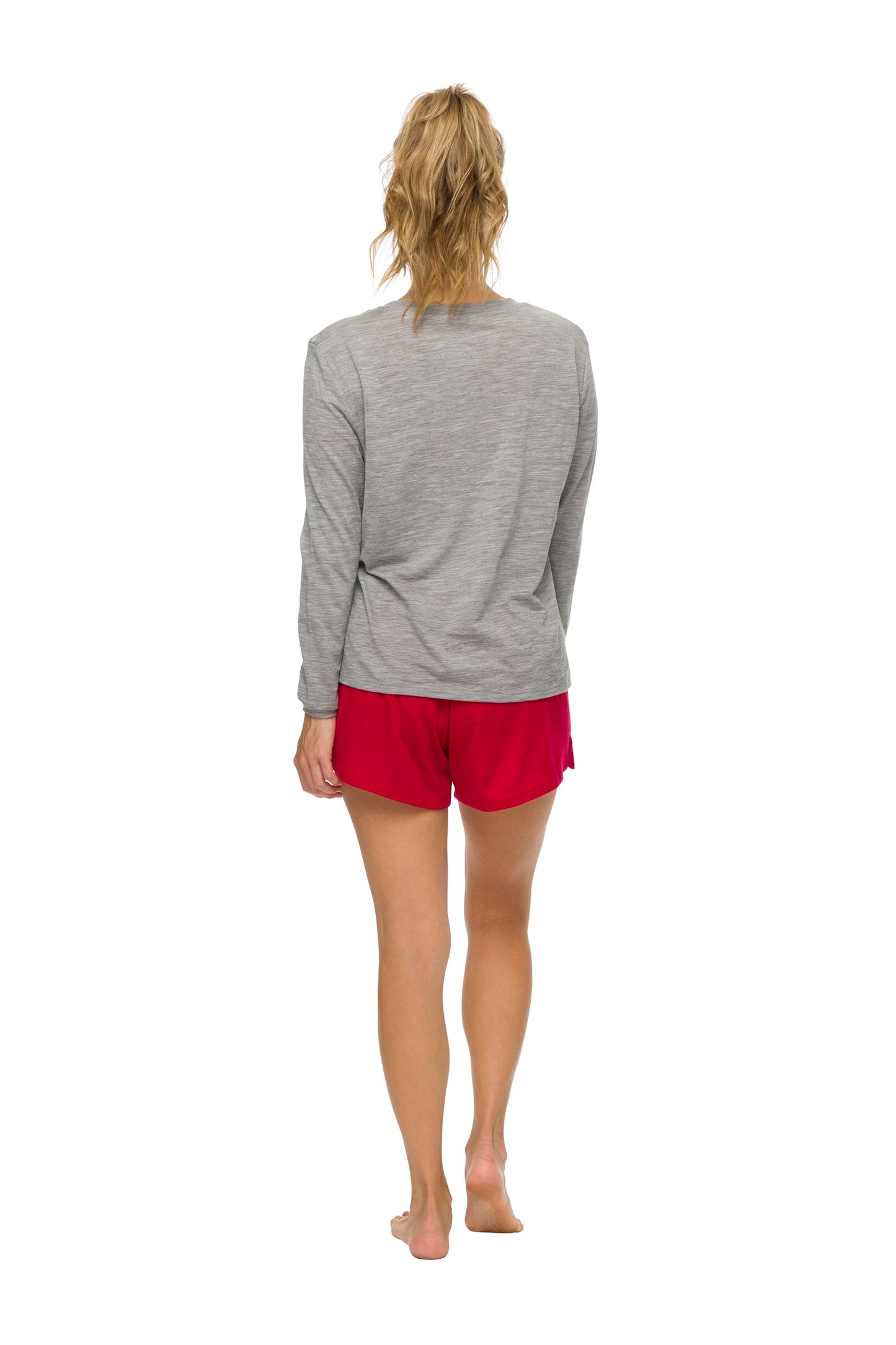 Women's Long Sleeve Pyjama Top | 100% Merino Wool Grey Marle SALE