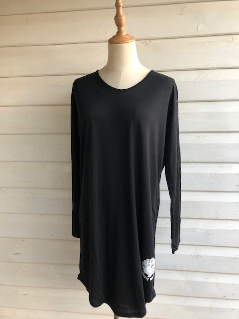 Women's Long Sleeve Sleepshirt | 100% Merino Wool Black SALE